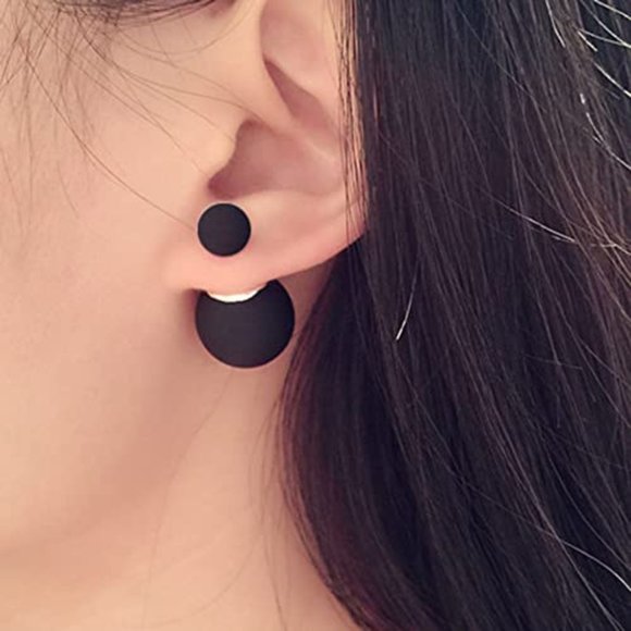 ⭐SALE⭐ Double Ball Pearl Earrings - Orange - Picture 2 of 2